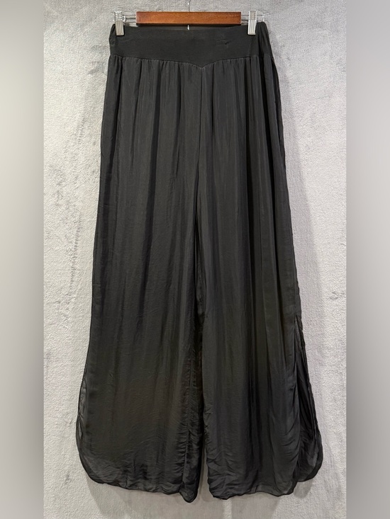 Tempo Paris Pants - Tempo Paris Silk Lined Pants Black Side Slits Women’s Size M Resort Wear Boho